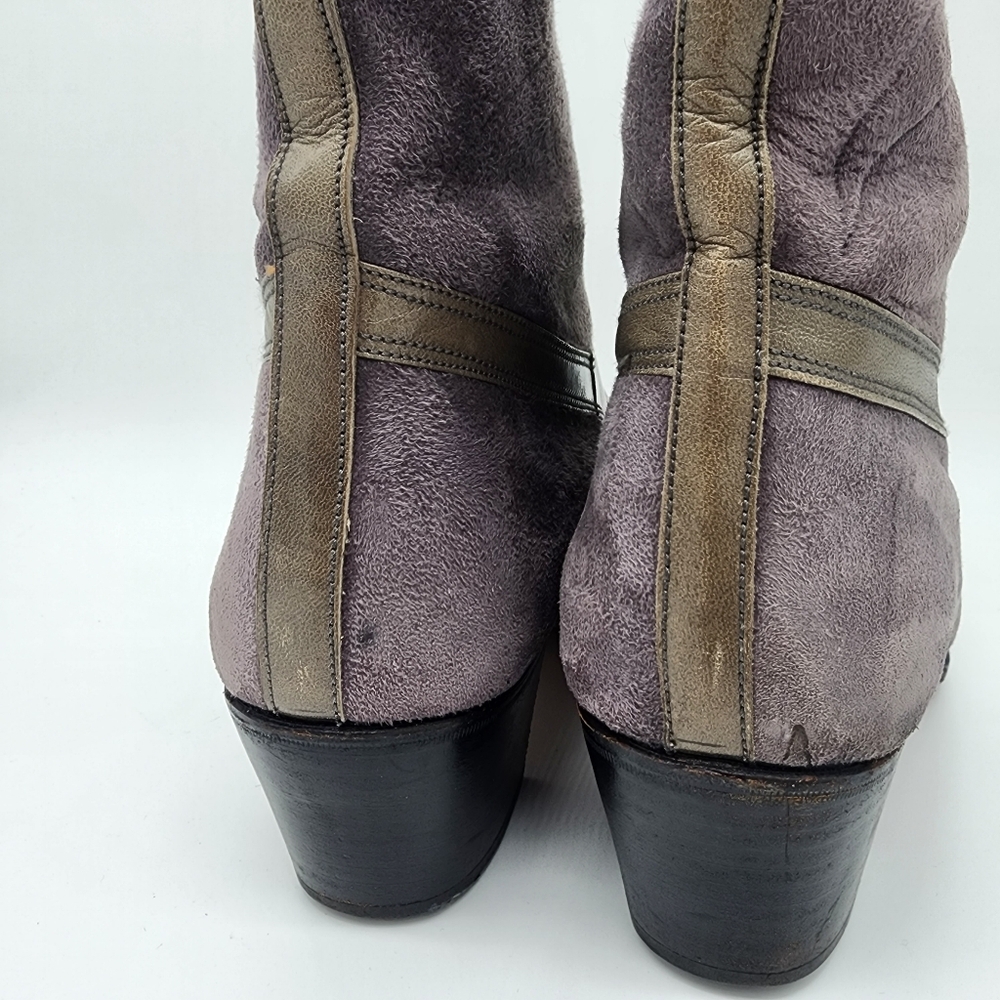 Pierre Cardin 80's Vintage Western Style Leather Boots Two Tone Size 9 - Picture 11 of 16